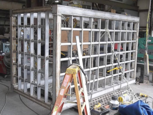 Stainless steel trashrack for a reservoir at a nuclear power plant.
