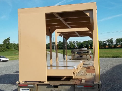 Steel mezzanine fabrication, loaded up for delivery on our 32' flatbed trailer.